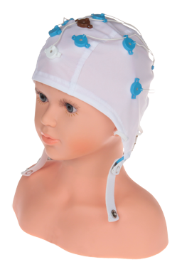 EEG čepice FlexiCAP kojenecká 9 elektrod: IC1 (32 – 39 cm, hnědá)