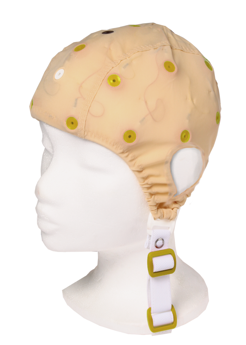 EEG čepice - béžová barva látky s prostupem na uši: S (51 – 55 cm, žlutá)