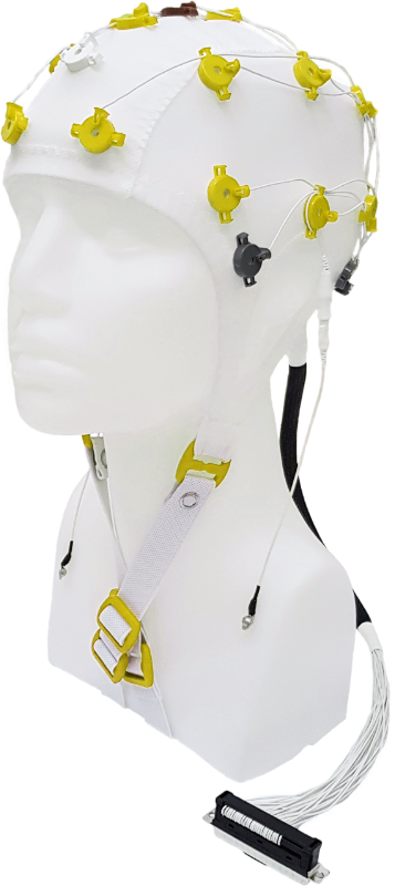 EEG čepice FlexiCAP 19+6 kanálů - nový IFCN standard: S (51 – 55 cm), žlutá, NEOBSAHUJE KABEL PRO PŘIPOJENÍ 45-893