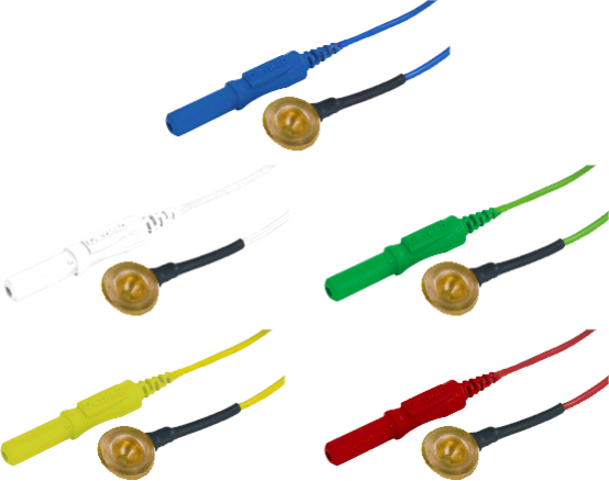 Kalíškové elektrody 9mm Au (zlacená): mix barev, 1,5 m, 10 ks