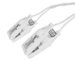 Pár ušních elektrod Sn (cín), plastový klips: bílá