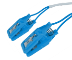 Pár ušních elektrod Sn (cín), plastový klips: modrá